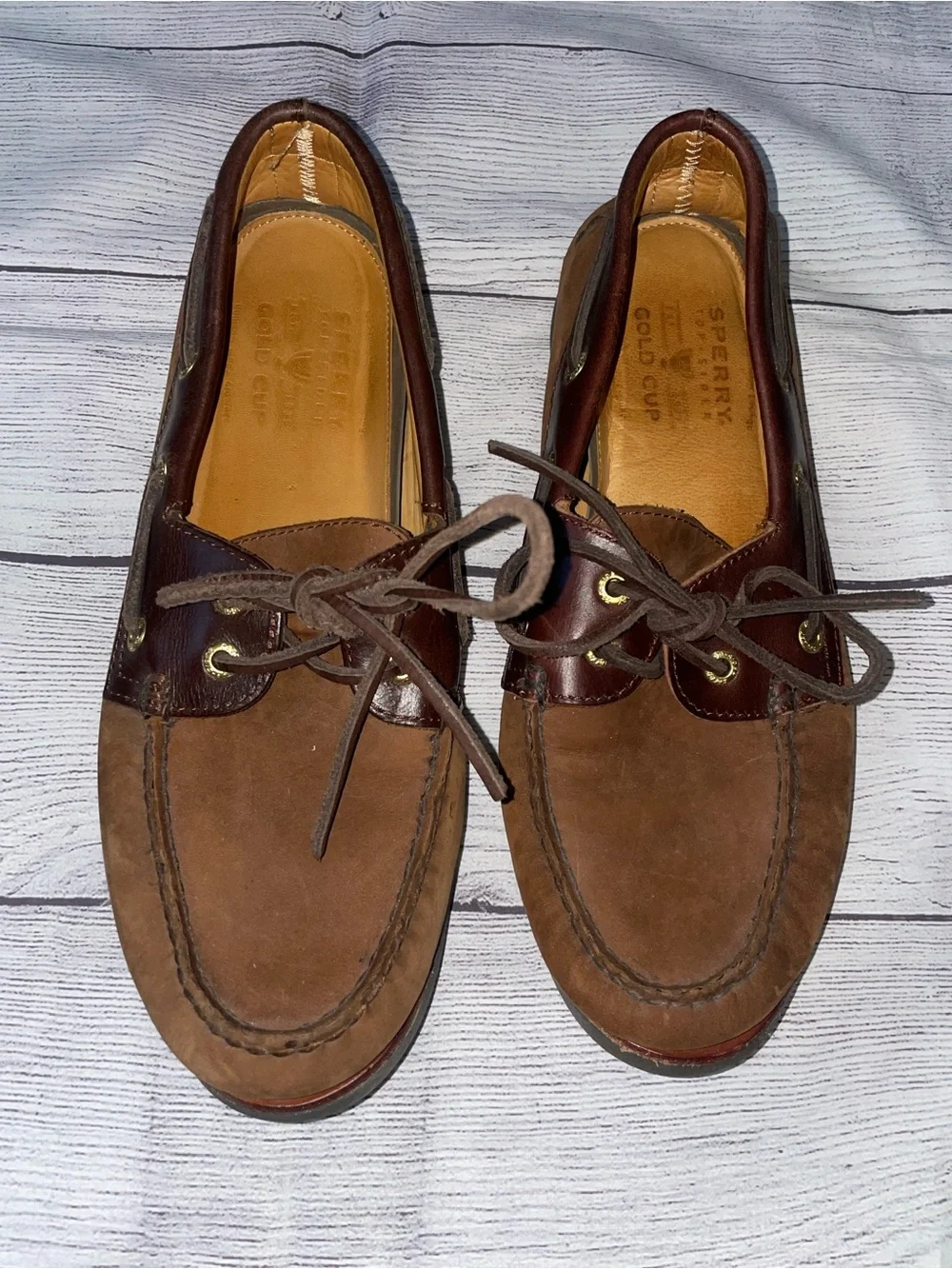 Sperry Topsider Gold Cup Brown Suede Boat Shoes